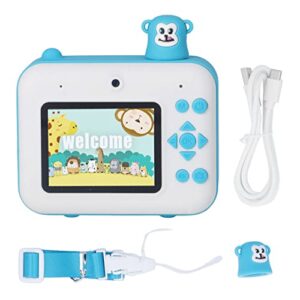 Kids Printing Camera, Print Camera 2.4 Inch USB Port 1000mAh Battery LCD Screen for Travel Sky Blue