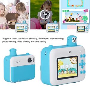 Kids Printing Camera, Print Camera 2.4 Inch USB Port 1000mAh Battery LCD Screen for Travel Sky Blue