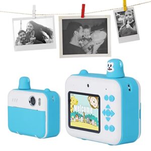 Kids Printing Camera, Print Camera 2.4 Inch USB Port 1000mAh Battery LCD Screen for Travel Sky Blue