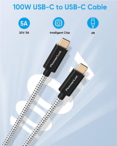 USB C Wall Charger, PowerLot GaN 65W USB C Charger Block with 6ft Type C Cable, PD Fast Charger for iPhone 14/13, iPad Pro, Pixel 7/6, 60W Power Adapter Laptop MacBook Pro/Air Charger