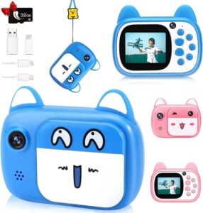 nameer 1080p hd selfie video kids camera toys with 32gb sd card, digital camera for kids,toddler camera for girls and boys as birthday, blue