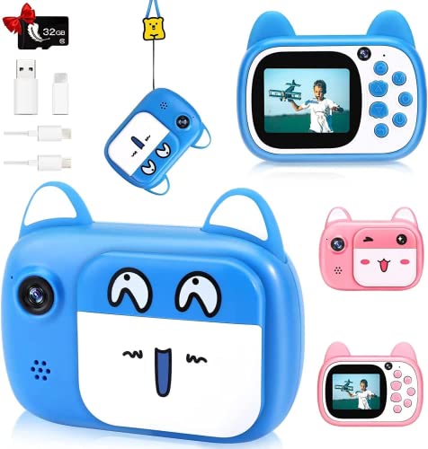 Nameer 1080P HD Selfie Video Kids Camera Toys with 32GB SD Card, Digital Camera for Kids,Toddler Camera for Girls and Boys as Birthday, Blue