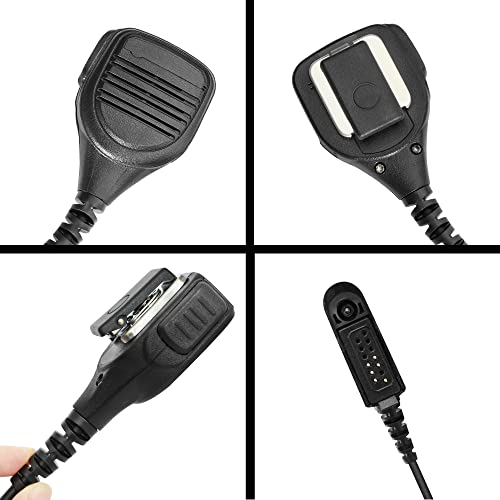 Speaker Microphone Mic Compatible with Two Way Radio HT750 HT1250 HT1550 PR860 MTX850 MTX8250 MTX9250 PRO5150 PRO7150 PRO9150 PTX760 GP340 with 3.5mm Audio Jack (Replacement for PMMN4021A), Black