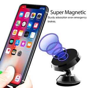 TIQUS [3 Pack] Magnetic Phone Car Mount, Car Sturdy Stick-on Cell Phone Holder Car Built-in Amazing Strong Magnets, Hands Free Magnetic Car Phone Holder Mount with Strong Adhesive Mounting