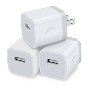 Charging Blocks for iPhone, Charger Box Sicodo 3Pack Plug in Phone Charger One Port USB Power Adapter Cell Phone Brick Charging Cube for iPhone 14 13 12 SE 11 X,Samsung Galaxy S22 A13 5G S21 FE 21 S20