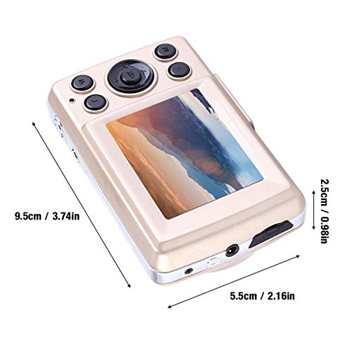 01 Digital Camera Recorder, Vlogging Camera 2MP 720P 30FPS HD Mini Digital Video Camera for Beginner for Teens Kids for Outdoor(Golden)