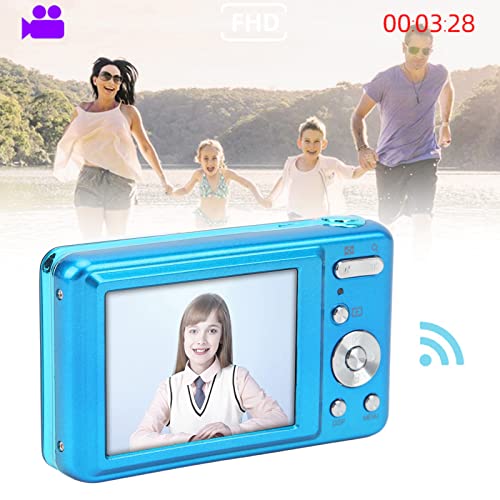 48MP Digital Camera, Single Shot Automatic White Balance Automatic Light Sensitivity Speed Metal Portable Digital Camera Continuous Shooting for Senior Citizen Blue