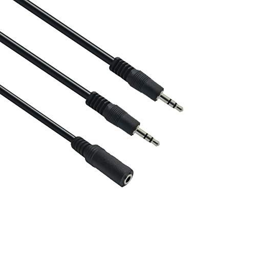 Ancable 6ft 3.5mm Stereo Female to 2-Male Y-Splitter Audio Cable