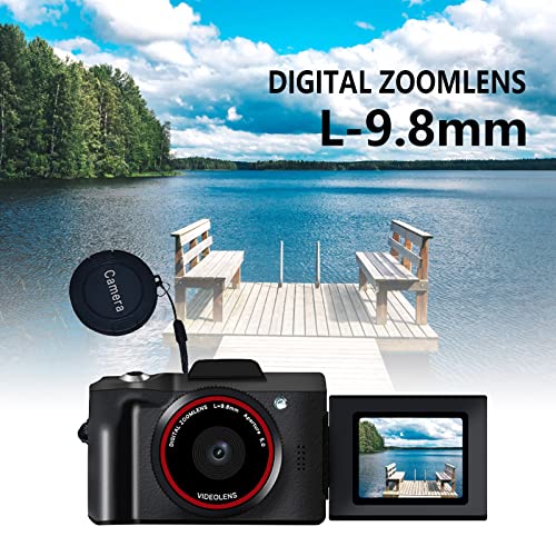 topliu SLR Digital Camera, 16 Megapixel HD Digital Camera, 16x Digital Zoom Camera, 2.4 Inch Flip Screen Micro Camera, with 2.4-inch TFT-LCD Screen, Electronic Anti-Shake