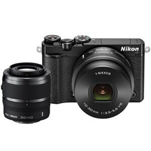 nikon 1 j5 mirrorless digital camera w/ 10-30mm pd-zoom lens & 30-110mm lens (black) (international model) no warranty