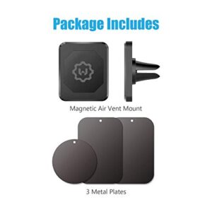 WixGear Universal Air Vent Magnetic Phone Car Mount Holder for Cell Phones with Fast Swift-Snap Technology, Magnetic Cell Phone Mount [New Stronger Square Design]