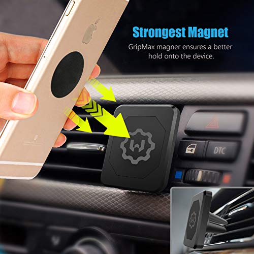 WixGear Universal Air Vent Magnetic Phone Car Mount Holder for Cell Phones with Fast Swift-Snap Technology, Magnetic Cell Phone Mount [New Stronger Square Design]