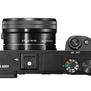 Sony A6000 Interchangeable Lens Digital Camera with SELP1650 Lens Kit - Black (24.3MP)