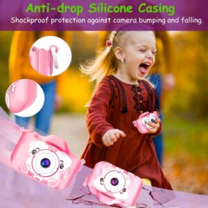 Sinceroduct Mini Kids Camera for Girls & Boys- 20MP Digital Camera for Kids & Toddlers – Kids Selfie Camera Video Camera, 2.0 Inch IPS Screen - 32GB SD Card Included - Pink