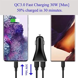 USB Car Charger Adapter, QC 3.0 Fast car Charger, 4-Port Multi 9.6 Amp 48W Rapid Car Charger Compatible with iPhone 13/12/11 Pro Max, Samsung Galaxy S20 Ultra/Note20, LG, Pixel and More.