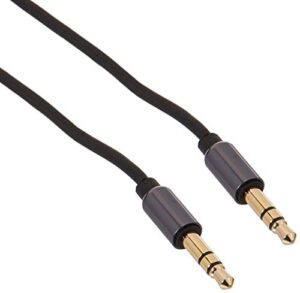monoprice onyx series auxiliary 3.5mm trs audio cable, 10ft – (118631) , black