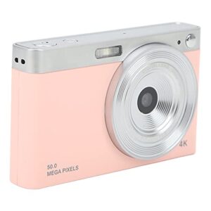 Portable Camera, 50MP 14in Screw Interface LED Digital Camera Fill Light 16X Zoom with Strap for Video Recording Pink