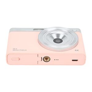 Portable Camera, 50MP 14in Screw Interface LED Digital Camera Fill Light 16X Zoom with Strap for Video Recording Pink