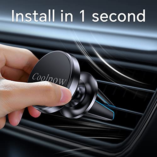 【2-PACK】Car vent Magnetic Phone Mount[ Easily Install ] Reusable Magnetic phone holder for car vent air[ Strong Magnet ] [ 360° Rotation ] Fit for iPhone 13 12 11 Pro Max Samsung & All cell phone