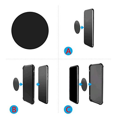 Mount Metal Plate（8Pack） for Magnetic Car Mount Phone Holder with Full Adhesive for Phone Magnet, Magnetic Mount, Car Mount Magnet-8X Round (Black)