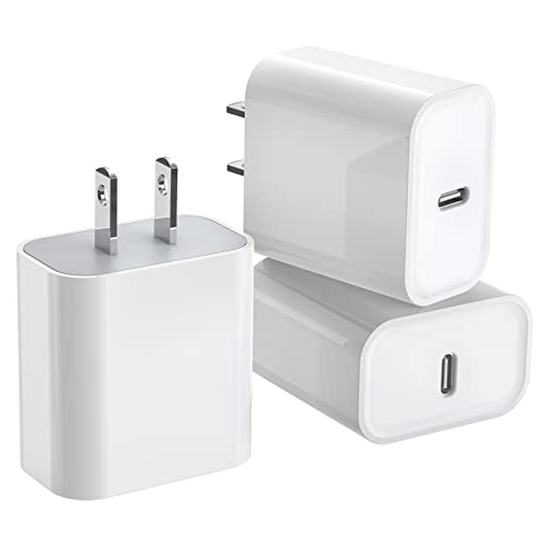 3Pack USB C Charger,Apple Charger Adapter,Fast iPhone Charger Block, Quick Fast Charging PD Adapter Plug 20W Power Delivery Type C Fast Charging Block for iPhone 14 13 12 11 iPad Pro/Air/Mini/AirPods