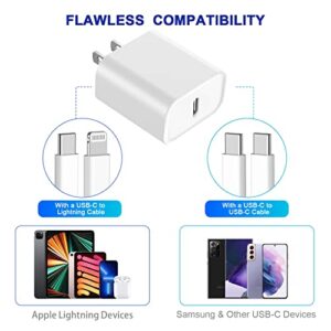 3Pack USB C Charger,Apple Charger Adapter,Fast iPhone Charger Block, Quick Fast Charging PD Adapter Plug 20W Power Delivery Type C Fast Charging Block for iPhone 14 13 12 11 iPad Pro/Air/Mini/AirPods