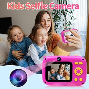 Kids Camera-Camera for Kids with Time-Lapse Photography, 40MP Dual Selfie Kids Digital Camera for Girls Boys 3-12 Year, 1080P HD Video Cameras Christmas Birthday Gift with 32GB SD Card, Card Reader