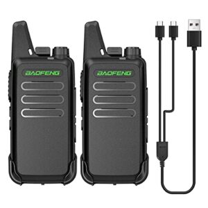 baofeng rechargeable walkie talkies for adults long range two-way radios handsfree uhf handheld transceiver with 16 channel vox usb charger cable for commercial cruises hunting hiking,2pack