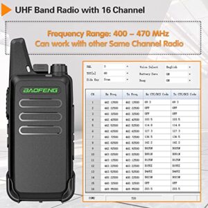 Baofeng Rechargeable Walkie Talkies for Adults Long Range Two-Way Radios Handsfree UHF Handheld Transceiver with 16 Channel VOX USB Charger Cable for Commercial Cruises Hunting Hiking,2Pack