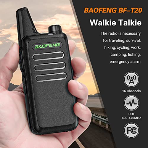 Baofeng Rechargeable Walkie Talkies for Adults Long Range Two-Way Radios Handsfree UHF Handheld Transceiver with 16 Channel VOX USB Charger Cable for Commercial Cruises Hunting Hiking,2Pack