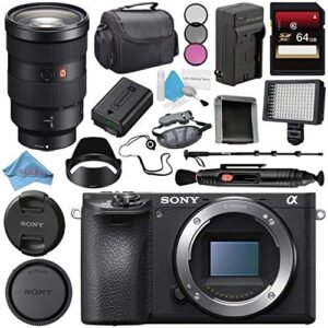 sony alpha a6500 mirrorless digital camera (body) ilce6500/b + sony fe 24-70mm f/2.8 gm lens sel2470gm + np-fw50 replacement lithium ion battery + deluxe cleaning kit bundle