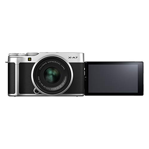 Fujifilm X-A7 Mirrorless Digital Camera w/XC15-45mm F3.5-5.6 OIS PZ Lens, Silver