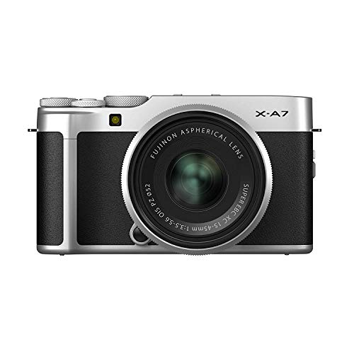 Fujifilm X-A7 Mirrorless Digital Camera w/XC15-45mm F3.5-5.6 OIS PZ Lens, Silver