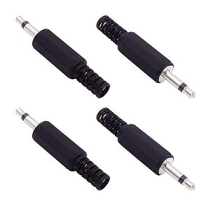 Fancasee 4 Pack 3.5mm Replacement Repair Plug Jack TS 2 Pole Mono Male Plug 1/8" 3.5mm Solder Type DIY Audio Cable Connector for Audio Cable Repair