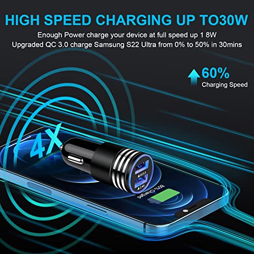 USB C Fast Charger for Samsung Galaxy S23 S23+ S23 Ultra S22 S21 S20 FE 5G, A14 A23 A04s A12 A13 A32 A52 A53 A03s A10E Note 20, Type C Car Charger, Quick Charge 3.0 Wall Charger, 3ft+6ft Type C Cable