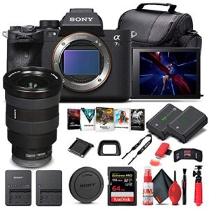 sony alpha a7s iii mirrorless digital camera (body only) (ilce7sm3/b) + sony fe 16-35mm lens + 64gb memory card + np-fz-100 battery + corel photo software + case + external charger + more (renewed)