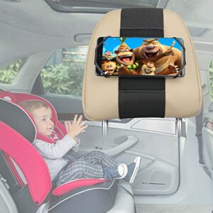htlakikj phone mount for car headrest fits all 3.5-7 inch cell phone and devices silicone car phone holder mount for kids in back seats – black