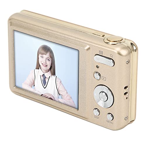 Digital Camera, 2.7in 48MP HD Kids Camera 8X Optical Zoom Compact Portable Mini Cameras, USB Rechargeable Video Camera Supports 32GB Card for Students, Teens, Kids Golden