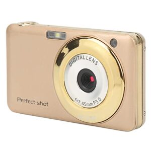 Digital Camera, 2.7in 48MP HD Kids Camera 8X Optical Zoom Compact Portable Mini Cameras, USB Rechargeable Video Camera Supports 32GB Card for Students, Teens, Kids Golden