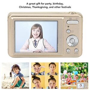 Digital Camera, 2.7in 48MP HD Kids Camera 8X Optical Zoom Compact Portable Mini Cameras, USB Rechargeable Video Camera Supports 32GB Card for Students, Teens, Kids Golden