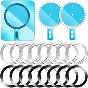 16 pcs magnetic wireless charger car universal metal rings compatible with magsafe charger and 2 pcs wireless charger magnet sticker compatible with iphone 13/12 series