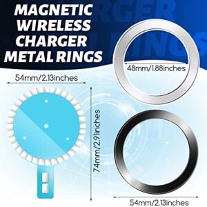 16 Pcs Magnetic Wireless Charger Car Universal Metal Rings Compatible with MagSafe Charger and 2 Pcs Wireless Charger Magnet Sticker Compatible with iPhone 13/12 Series