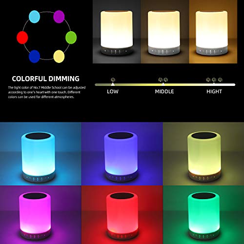 KPR Night Light Bluetooth Speaker, Portable Wireless Bluetooth Speakers, Touch Control Bedside Table Light, Outdoor Speakers Bluetooth, Best Gifts for Girl, Boy, Baby