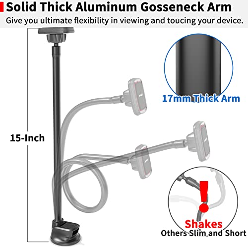 Windshield Car Phone Mount Long Arm, APPS2Car 13 Inches Gooseneck Magnetic Window Mobile Holder for Truckers Drivers Semi Truck SUV MPV Vehicle Compatible with All iPhone Samsung Phones iPad Mini