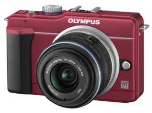 olympus pen e-pl1s 12.3mp live mos micro four thirds interchangeable lens digital camera with m.zuiko digital 14-42mm f3.5-5.6 ii (red) international version (no warranty)