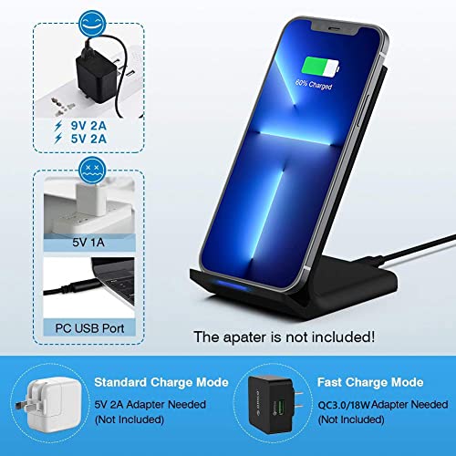 20W Upgraded Fast Wireless Charger,Wireless Charging Stand Compatible iPhone 14/14 Plus/13/12/11/Pro/XR/XS Max/X/8.Phone Charger Docks for Samsung Galaxy S22 S21 S20 S10/Note 20/10/Pixel 7