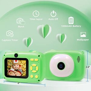 seanme Kids Selfie Camera with 32GB Card, 40MP & 1080P HD Kids Digital Camera Toys for 3-8 Year olds, Birthday & Christmas Gifts for 3 4 5 6 7 8 9 10 Year Old Boys (Green)