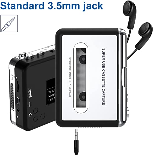 Walkman Cassette Player,Retro Cassettes Tape to MP3 CD Converter, Portable USB Casete Capture Stereo Audio Music Player Compatible with Laptop/PC Computer,Convert Cassette to Digital