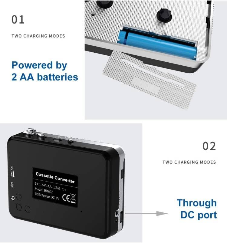 Walkman Cassette Player,Retro Cassettes Tape to MP3 CD Converter, Portable USB Casete Capture Stereo Audio Music Player Compatible with Laptop/PC Computer,Convert Cassette to Digital