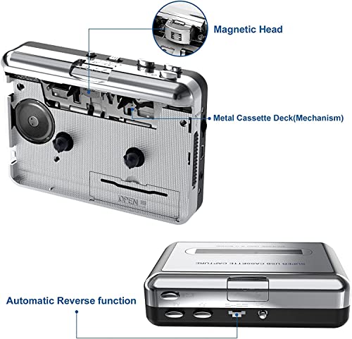 Walkman Cassette Player,Retro Cassettes Tape to MP3 CD Converter, Portable USB Casete Capture Stereo Audio Music Player Compatible with Laptop/PC Computer,Convert Cassette to Digital